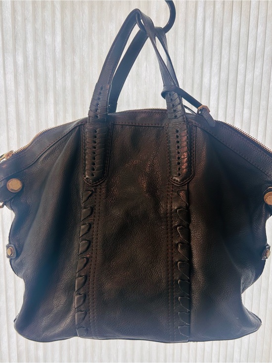 orYANY Handbags - orYANY Black Pebbled Leather Braided-Detail Tote